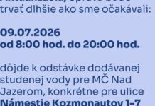 Predĺžená odstávka vody na Námestí Kozmonautov a Raketovej ulici