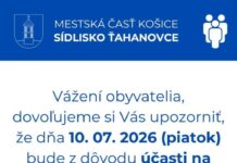 Dočasné zatvorenie úradu na Sídlisku Ťahanovce