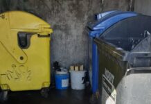 Dočasné kontajnerovisko na Turgenevovej ulici po požiari