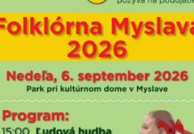 Folklórna Myslava 2026: Tradičné podujatie v parku pri kultúrnom dome